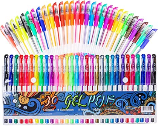 Screenshot 2021 01 23 Amazon com Gel Pens for Adult Coloring Books 30 Colors Gel Marker Colored Pen with 40 More Ink for ...