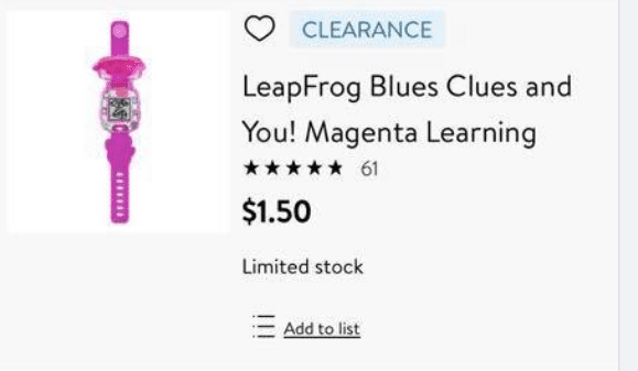 Blues Clues Preschooler Watch only $1.50 at Walmart! ($14.84)