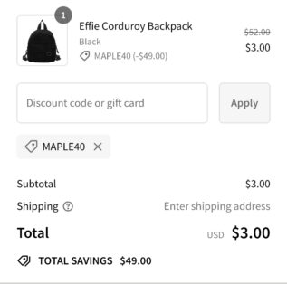 Mini Backpack Price Error With Code!