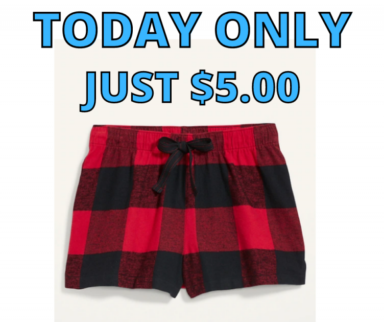 Flannel Pajama Shorts Just $5.00 Today Only!