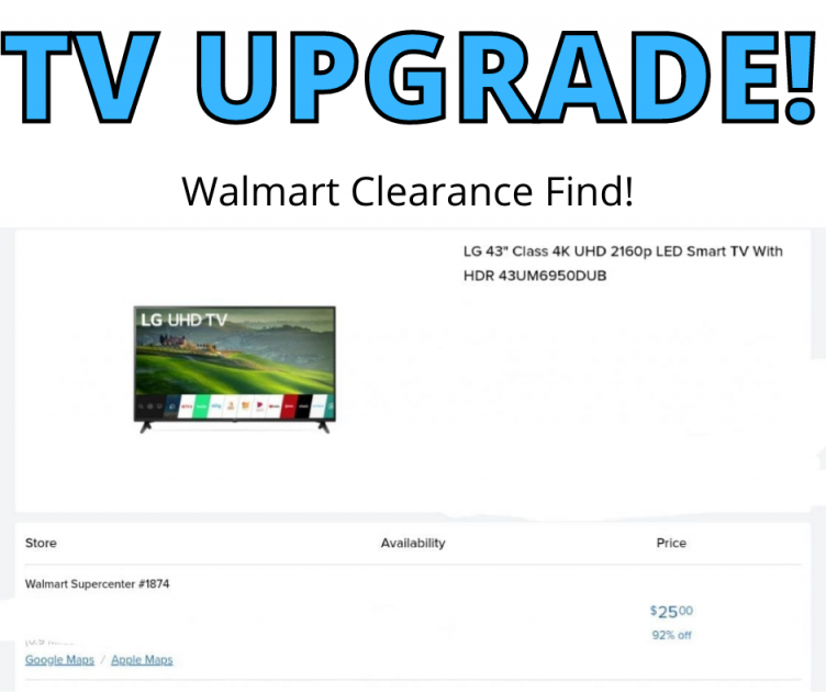 LG 43″ Down To $25 at Walmart!!!!!