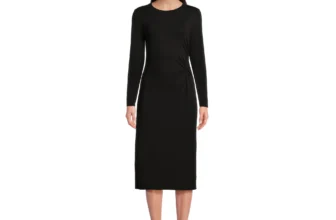 Time and Tru Women s Rouched Midi Dress with Long Sleeves Sizes XS XXXL 218d23be dc8a 4d41 bbbf afe18592c32c.6f163aad3e0048f099f740b675189e3b