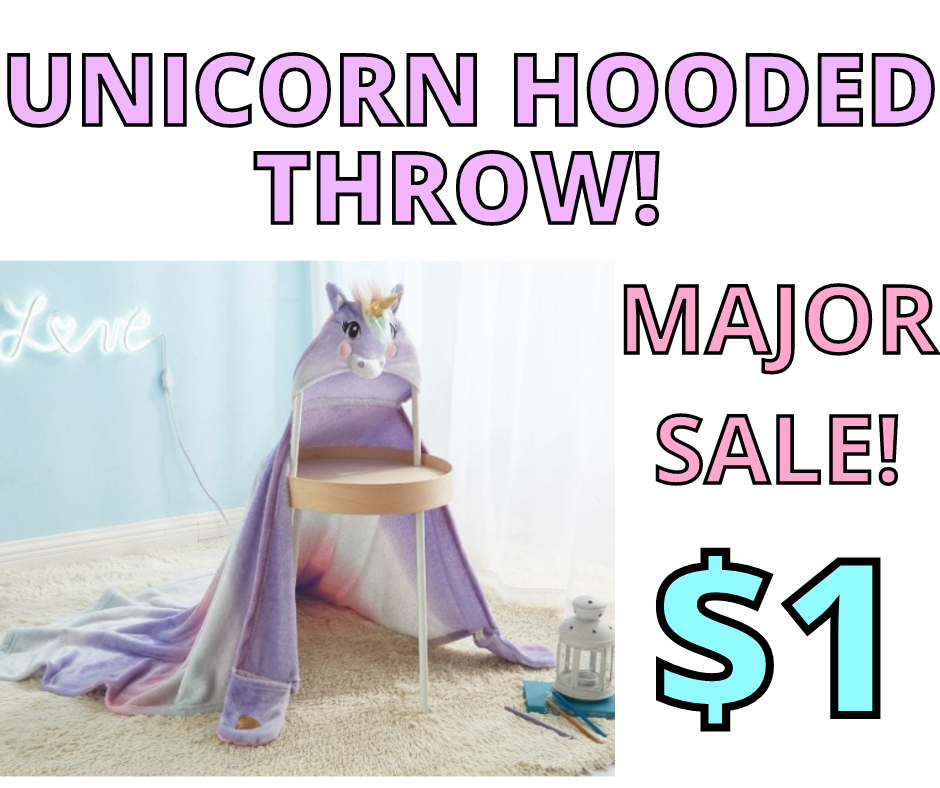 Unicorn Hooded Throw Blanket! HOT CLEARANCE