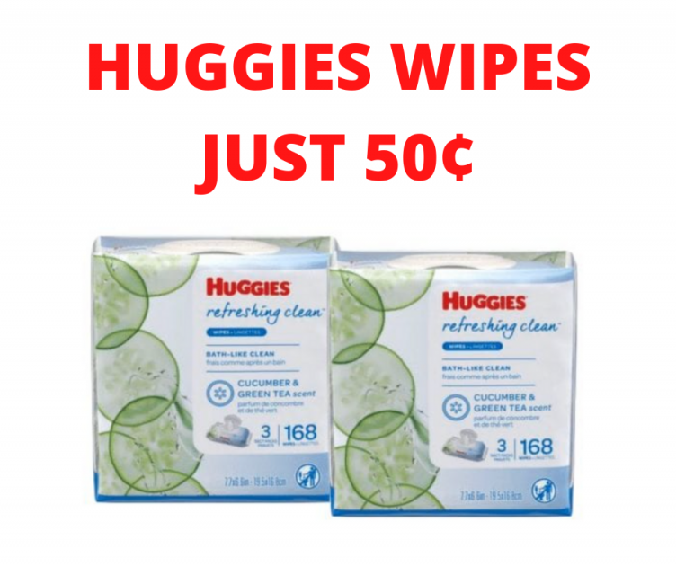 Huggies Baby Wipes 168-Count 50¢