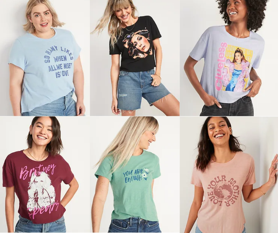 Old Navy Graphic Tee’s Under $5 TODAY ONLY!