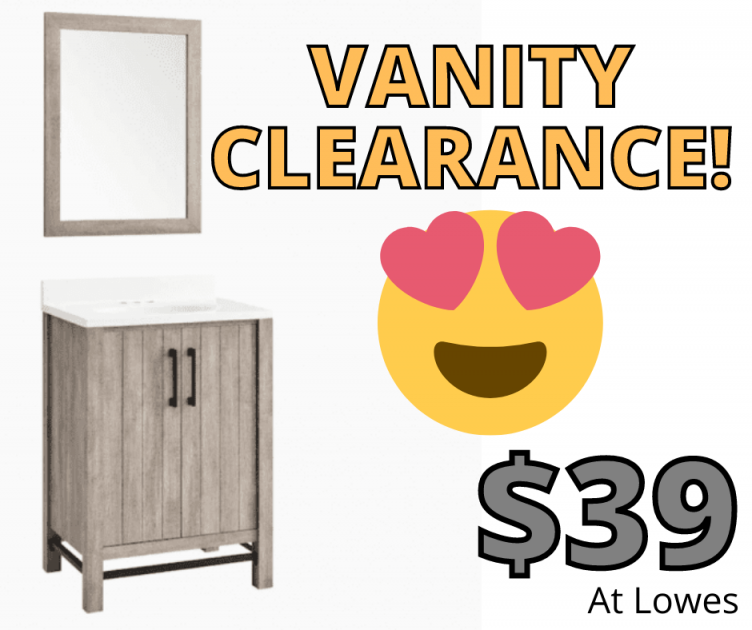 Bathroom Vanity with Mirror only $39 at Lowes!!! (was $199!)