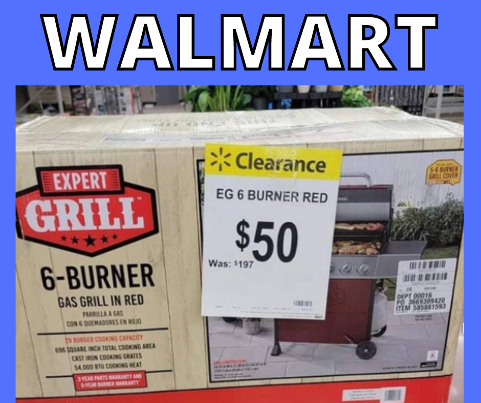 Walmart 6 Burner Gas Grill On Clearance Only $50!