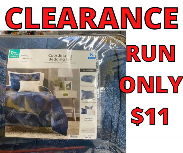 Mainstays Reversible Navy Plaid 8-Piece Bed in a Bag Just $11 at Walmart!