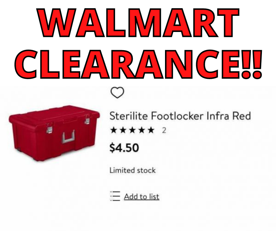 Sterilite Footlocker in Red Only $4.50 at Walmart!!!