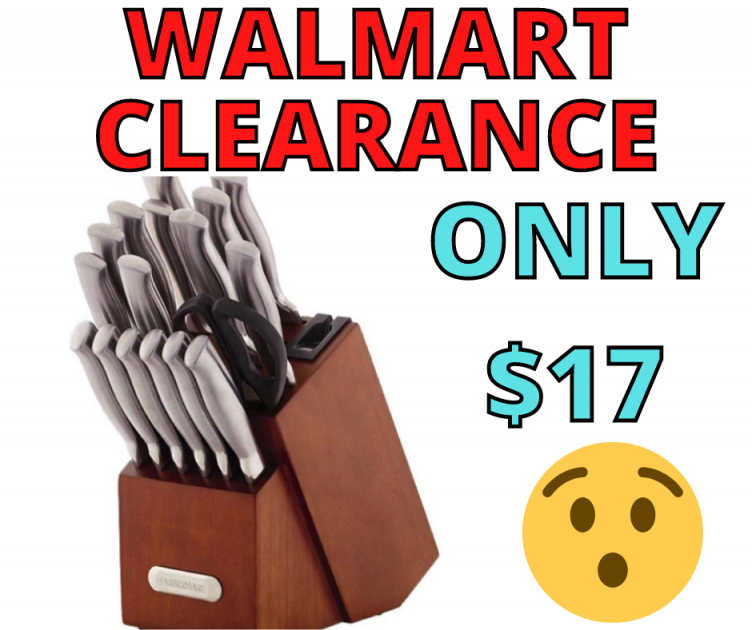 Farberware 18-piece Stainless Steel Knife Block Set Only $17 at Walmart! Run!