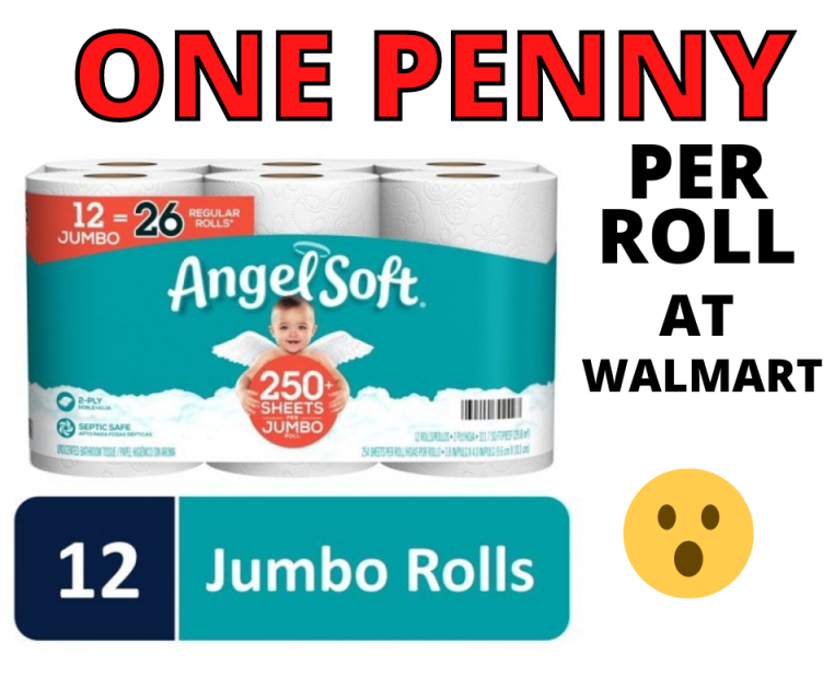 Angel Soft Toilet Paper Jumbo Rolls A PENNY EACH At Walmart – FREE STORE PICKUP!