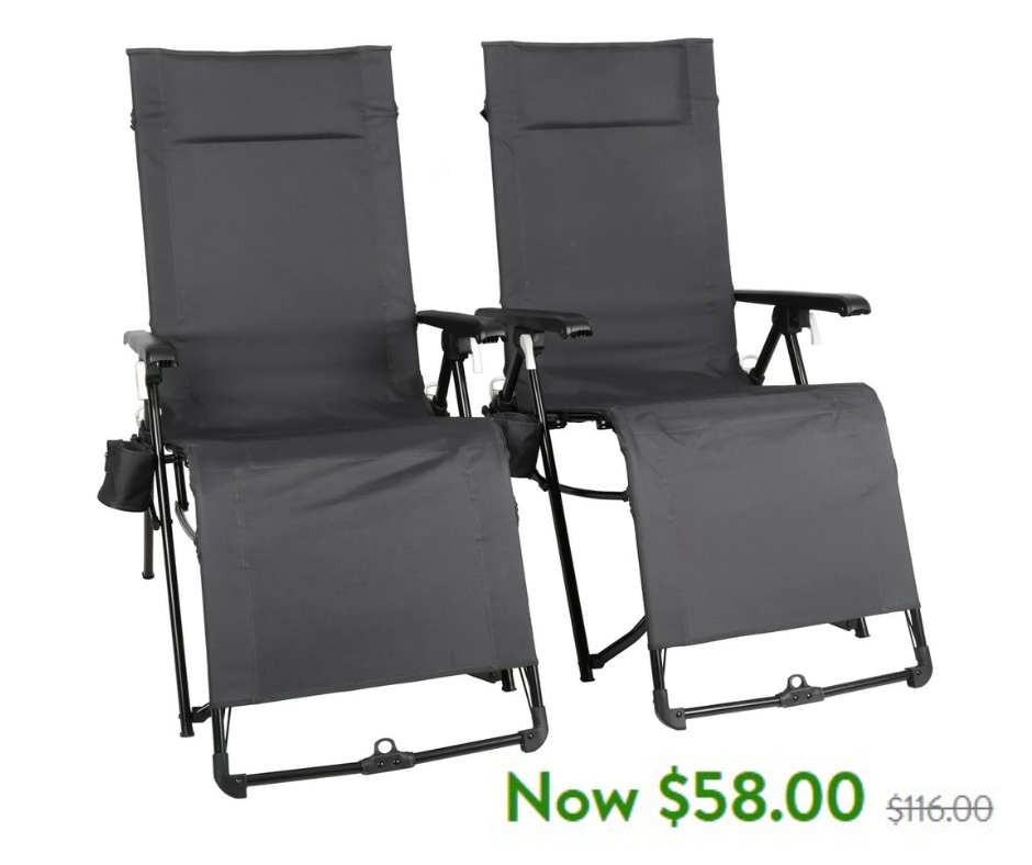 Ozark Trail Quad Zero Gravity Lounge Chair 2 Pack Huge Price Drop