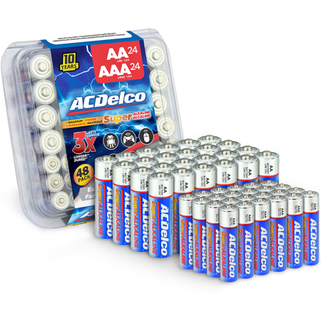 ACDelco AA and AAA Batteries, 48-Count Combo Pack Alkaline Battery, 24 Count Each Pack