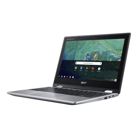 Acer Chromebook Spin 11 CP311-1HN-C2DV - Bundle - flip design - Celeron N3350 / 1.1 GHz - Chrome OS - 4 GB RAM - 32 GB eMMC - 11.6" IPS touchscreen 1366 x 768 (HD) - HD Graphics 500 - Wi-Fi, Bluetooth - sparkly silver - with 1 Year Acer International Travelers Limited Warranty