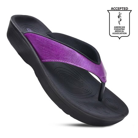 Aerothotic Womens Matt Gloss Orthotic Comfortable Flip Flops Sandal