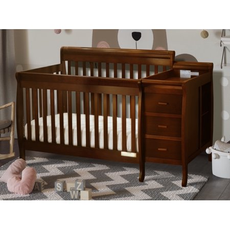 AFG Baby Furniture Kimberly 3-in-1 Convertible Crib and Changer, Espresso