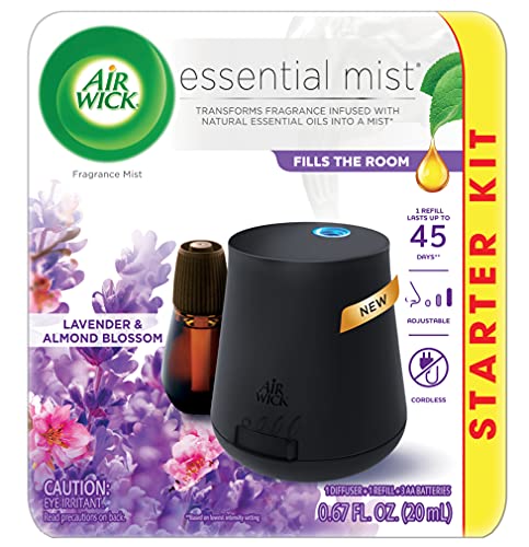 Air Wick Essential Mist, Essential Oil Diffuser, Diffuser + 1 Refill, Lavender and Almond Blossom, Air Freshener, 2 Piece Set (Device May Vary) On Sale At Amazon.com