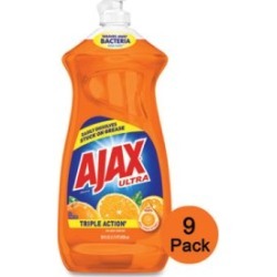 Ajax Triple Action Liquid Dish Detergent, Orange Scent, 9 Bottles (Cpc44678Ct)
