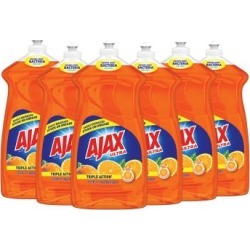 Ajax Ultra Triple Action Dish Detergent, Liquid, Antibacterial, Orange, 52 oz., 6 Pack, CPC49860CT