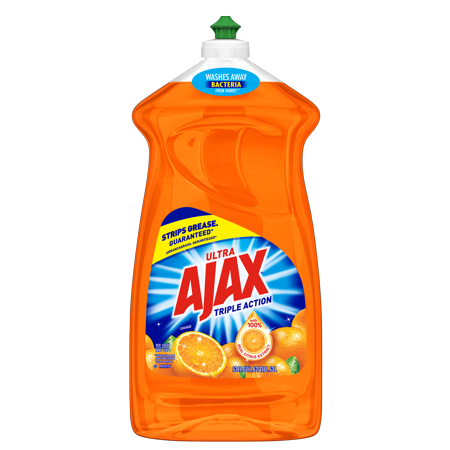 Ajax Ultra Triple Action Dishwashing Liquid Dish Soap, Orange Scent - 52 Fluid Ounce