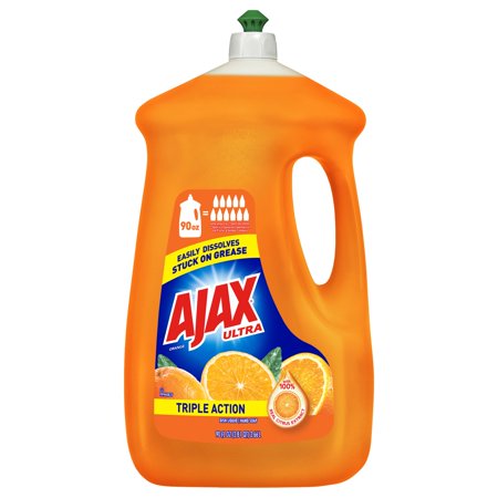 Ajax Ultra Triple Action Dishwashing Liquid Dish Soap, Orange Scent - 90 Fluid Ounce