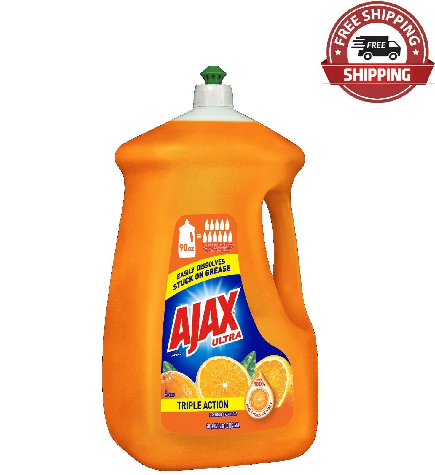 Ajax Ultra Triple Action Liquid Dish Soap, Orange - 90 fluid ounce