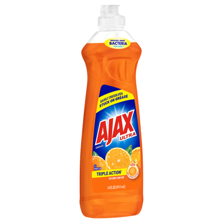 Ajax Ultra Triple Action Liquid Dish Soap, Orange Scent, 14 Fl Oz