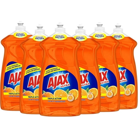 Ajax Ultra Triple Action Dishwashing Liquid Dish Soap, Orange Scent - 90 Fluid Ounce - WALMART