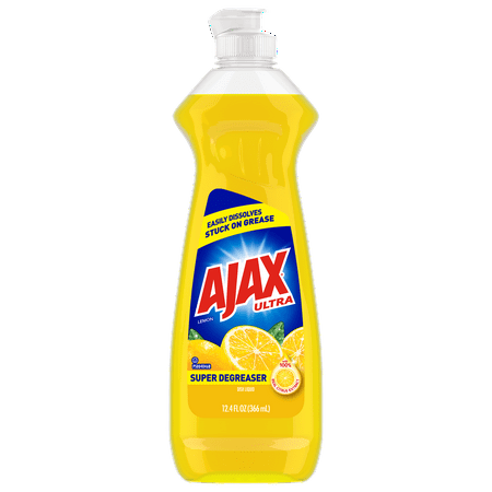 Ajax Ultra Super Degreaser Liquid Dish Soap, Lemon, 12.4 oz