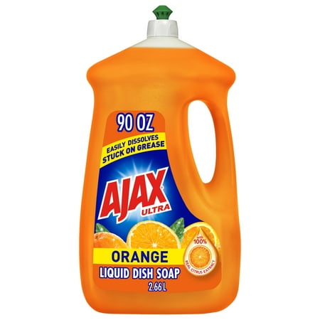 Ajax Ultra Triple Action Liquid Dish Soap, Orange Scent - 90 Fluid Ounce