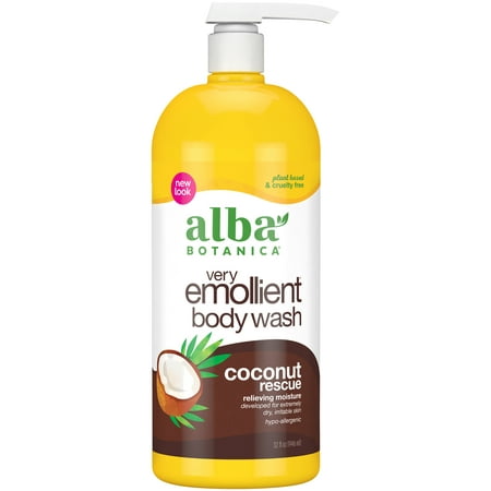 Alba Botanica Very Emollient Body Wash, Coconut Rescue, 32 fl. oz.