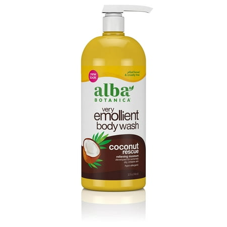 Alba Botanica Very Emollient Body Wash, Coconut Rescue, 32 Oz