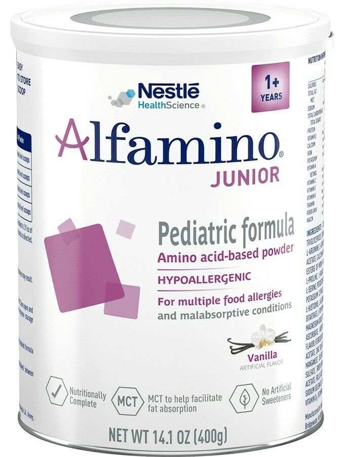 Alfamino Junior Jr Vanilla Formula 14.1 oz - 6 Cans - 1 Case - Free Shipping