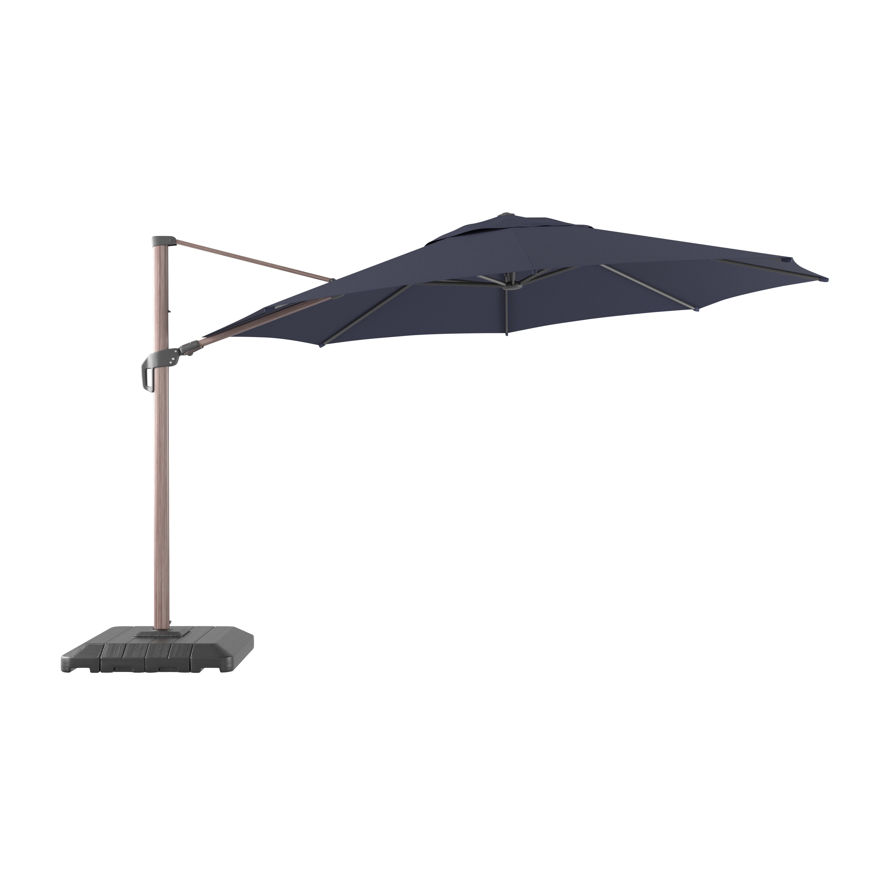 allen + roth 13-ft Commercial Navy Slide-tilt Offset Patio Umbrella with Base on Sale At Lowe's