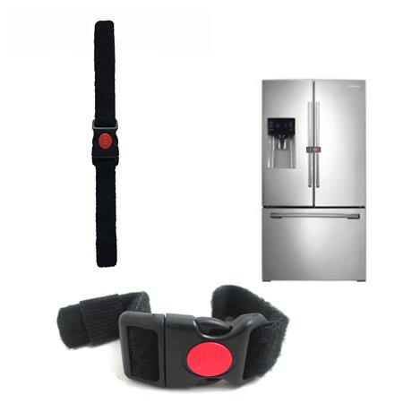 AllTopBargains Baby Safety Lock with Strap for Refrigerator, Cabinet Child, Black