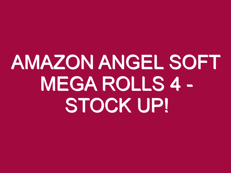 Amazon Angel Soft Mega Rolls 4 – STOCK UP!