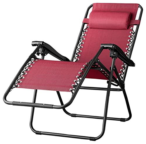Zero Gravity Folding Reclining Lounge Chair with Pillow Big Sale