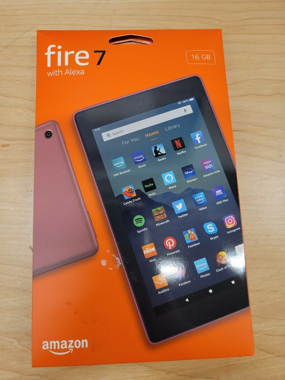 Amazon Fire 7 tablet, 7" display, 16 GB, latest model (2019 release), Plum