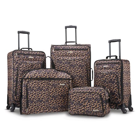 American Tourister 5-Piece Softside Travel Set, Boarding Bag, Garment Bag, 20-Inch Spinner, 25-Inch Spinner, 29-Inch Spinner, Luggage Sets, Five Pieces