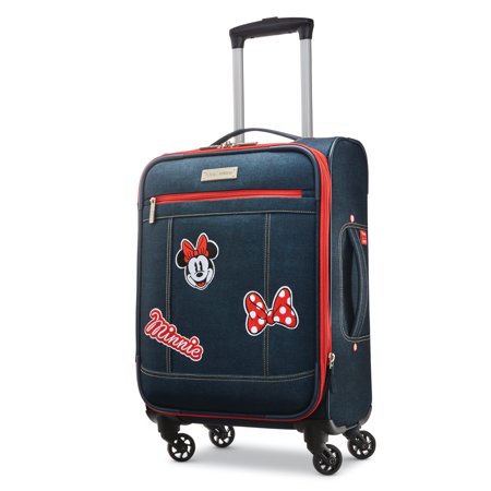 American Tourister Disney Minnie Mouse Denim Krush 21-Inch Softside Spinner, Carry-On Luggage, One Piece
