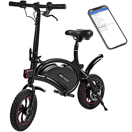 ANCHEER Folding Electric Bike 350W Aluminum Lightweight Electric Bicycle Foldable Commuter City E-Bike with APP Control Bluetooth System 20Mph Suit for Adults/Teens