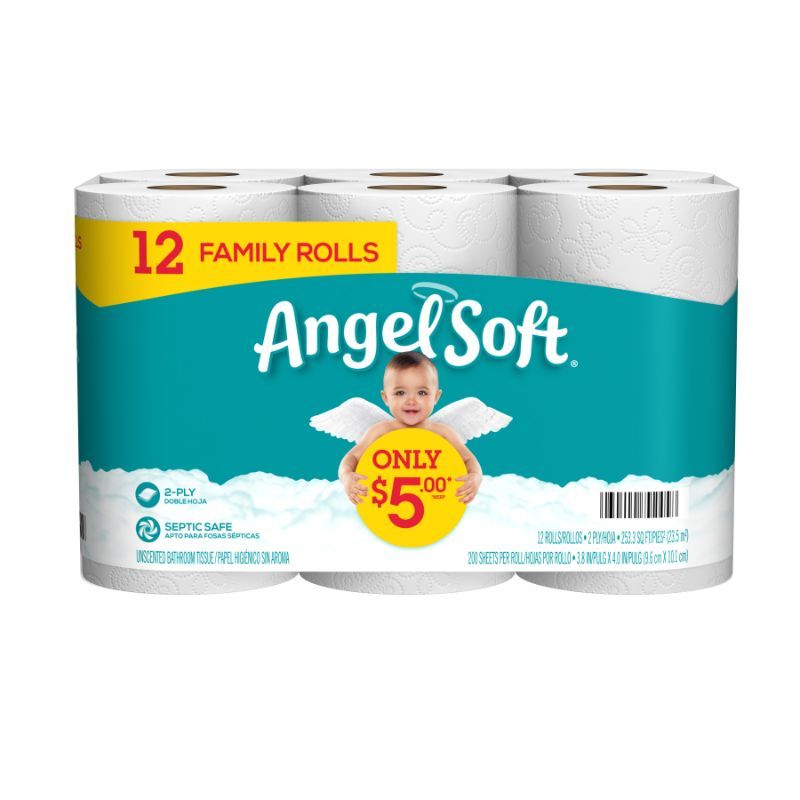 Angel Soft 2-Ply Bathroom Tissue - Family Rolls, 2 ct