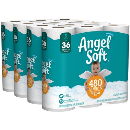 Angel Soft Toilet Paper, 36 Mega Rolls (=144 Regular Rolls!)