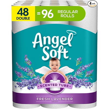 Angel Soft® Toilet Paper with Fresh Lavender Scented Tube, 48 Double Rolls = 96 Regular Rolls, 2-Ply Bath Tissue