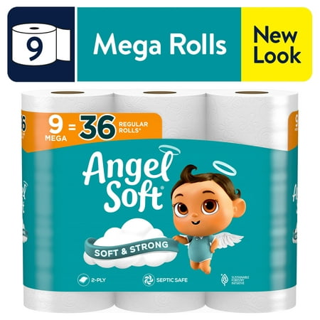 Angel Soft Toilet Paper, 18 Mega Rolls - WALMART