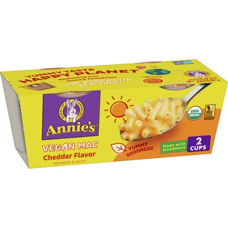 Annie's Organic Vegan Cheddar Macaroni & Cheese, Microwavable, 2 cups, 4.02 oz