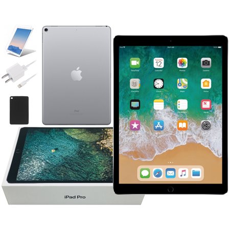 Apple iPad Pro Space Gray, 10.5-Inch, 64GB, Wi-Fi Only, Comes with Bundle: Case, Tempered Glass, Rapid Charger