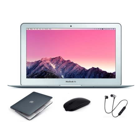 Apple Macbook Air 11.6" Retina Display Laptop | 4GB RAM, 128GB SSD | Bundle Includes: Wireless Headset, Bluetooth Mouse, Generic Case & 1 Year Warranty (Scratch&Dent)