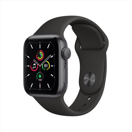 Apple Watch SE GPS, 40mm Space Gray Aluminum Case with Black Sport Band - Regular
