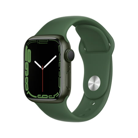 Apple Watch Series 7 GPS, 41mm Green Aluminum Case with Clover Sport Band - Regular